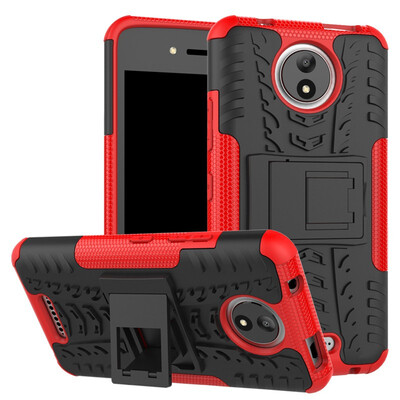 

Fivice Motorola Moto C Case TPU anti-fall tire pattern back clip bracket phone case