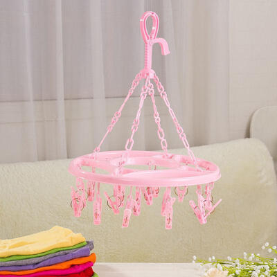 

18 Pins Plastic Drying Hanger Rack Laundry Hanging Sock Clothes Footwear Circle