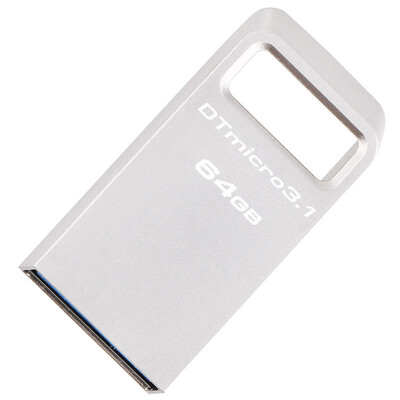 

Kingston U disk DTMC3 64GB USB31 mini car U disk silver metal portable ring buckle reading speed 100MB s