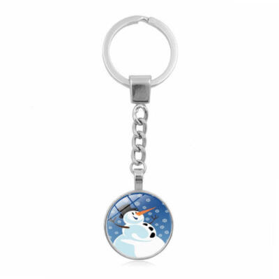 

Keyring Father Christmas wapiti Keychain snowman Time Gem Cabochon Key Chain US