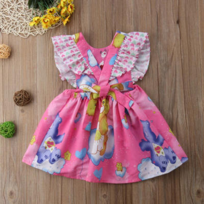 

Cute Cartoon Toddler Kids Baby Girl Party Ruffle Tutu Dress Sundress Clothes USA