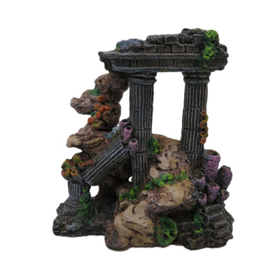 

UpperX Simulation Resin Roman Column Aquarium Decorations Fish Tank Rock Ruins Plants Decor Aquarium Decoration Ornaments