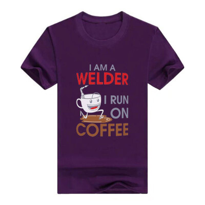 

Coffee Lovers Gift I am a Welder I Run On Coffee Dad Gift Grandpa Gift Men T-Shirt