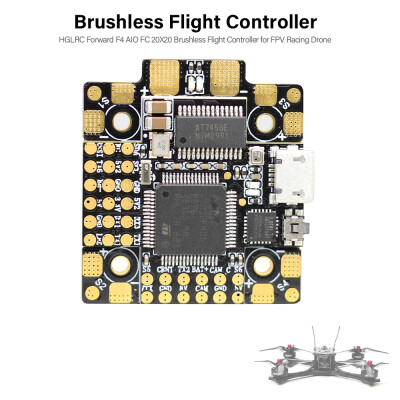 

HGLRC Forward F4 AIO 20X20mm Brushless Flight Controller STM32F405 3-6S with GPS Connector on Board OSD for FPV Racing Drone RC Qu