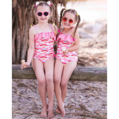 

Baby Girls Rainbow Tankini Bikini Swimwear Swimsuit Bathing Suit Beachwear 1-5T