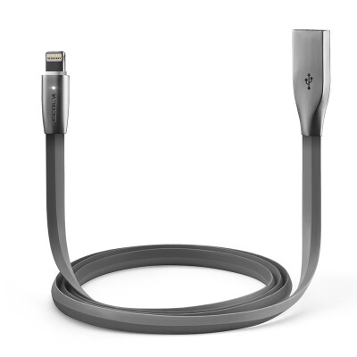 

(ECOLA) Z-цинковый сплав Интеллектуальный USB-кабель для зарядки USB-молний iPhone7 / 6 / 6S / plus / 5 / SE / iPad Z21SG Deep Grey