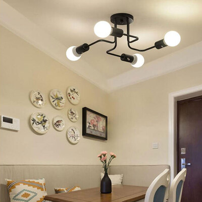 

Ever-Flower 4 Head Retro Industrial Pendant Lamps Ceiling Light for Living Room Bedroom Clothing Store