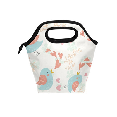 

Lunch Bag Tote Bag Loving Heart Blue Bird Travel Picnic Organizer Lunch Holder Handbags Lunch Bag Box