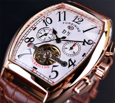 

Forsining Date Month Display Rose Gold Case Mens Watches Top Brand Luxury Automatic Watch Montre Homme Clock Men Casual Watch