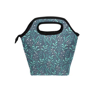 

Lunch Bag Tote Bag Green Leaves Travel Picnic Organizer Lunch Holder Handbags Lunch Bag Box