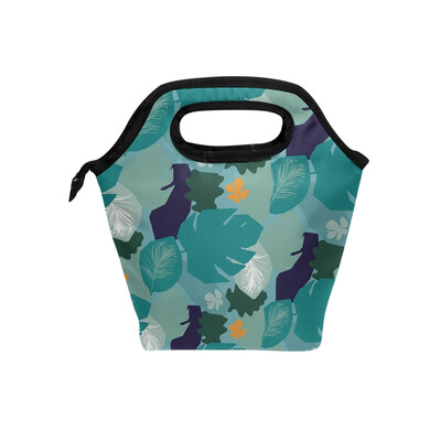 

Lunch Bag Tote Bag Green Leaves Travel Picnic Organizer Lunch Holder Handbags Lunch Bag Box
