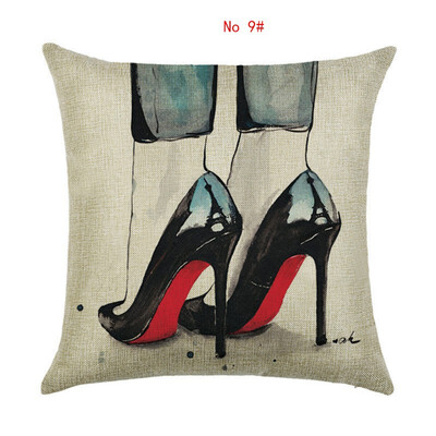 

Cushion cover 45cm45cm Womens shoes&cosmetics linencotton pillow case sofa cushion case square decorative pillow cover