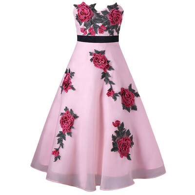 

Floral Embroidered High Waisted Dress