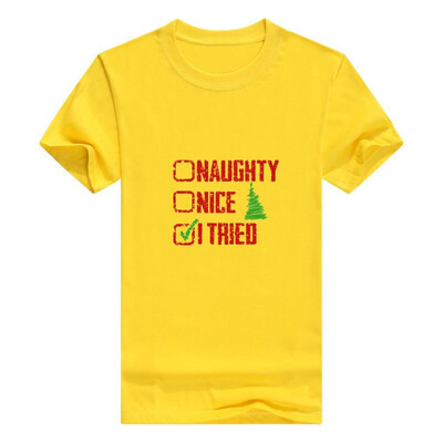 

Christmas Youth Raglan Naughty Nice I Tried Holiday Sleeve Mans T-Shirt