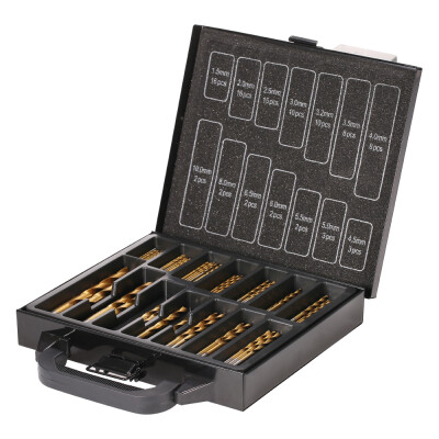 

99pcs HSS Titanium Coated Twist Drill Bit Set 15-10mm Twist Drills Bits Kit with Case Box