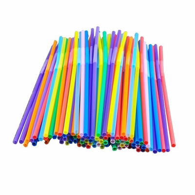 

Outdoor Colorful Extra Long Flexible Disposable Drinking Straws 100PCS