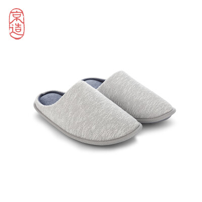 

JZAO simple&comfortable home indoor anti-skid high rebound warm couple clip flower flashing slippers light gray XL4243