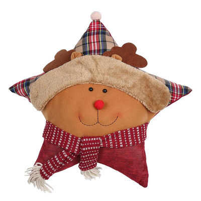 

UpperX Christmas Throw Pillow Pentagram Shape Cushion Home Decoration&Gift Reindeer