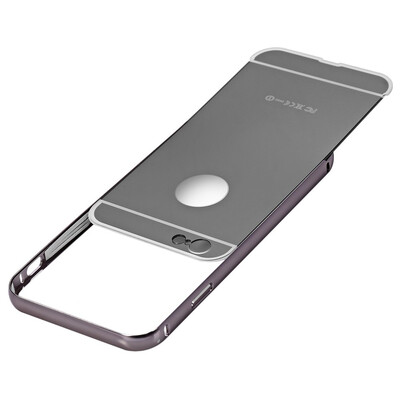 

Phone Case Ultra-thin Metal Frame Mirror Cover Case for iPhone 6 6s 2 in 1 Metal Ultrathin Detachable Bumper Mirror Hard Back Cas