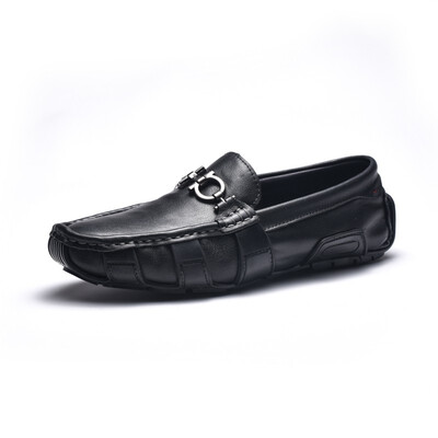 

Mens Shoes Fashion Loafers Shoes Casual Outdoor Shoes Genuine Leather Loafers Shoes Breathable Light Shoes Black Size 38-45