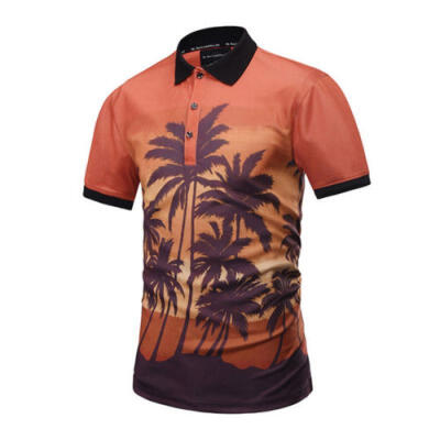 

Mens Stylish Short Sleeve Polo T Shirt Summer Casual Slim Fit Tops Shirts Tee AU