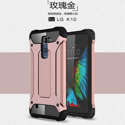 

Fivice LG K10 case Luxury Silicone Diamond Armor PC Hard Shell Phone Case