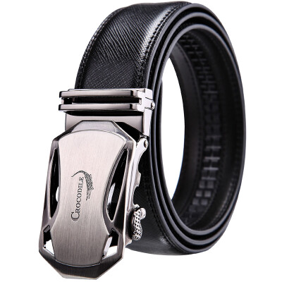 

Crocodile CROCODILE men's business leather belt personalized hollow buckle belt 13672089-01 black