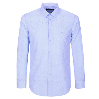 

Qipai (SEVEN) Men 's Shirts Male Casual Striped Print Shirt 111A30080 52 Light Blue 40