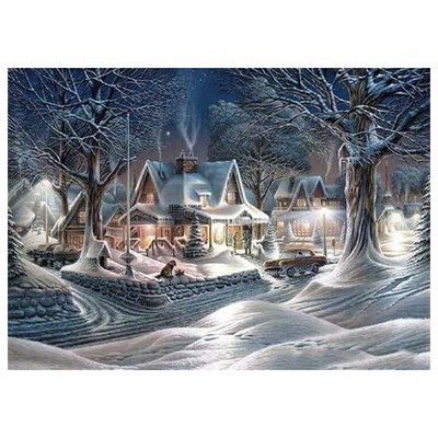 

UpperX Diamond Embroidery DIY Diamond Painting Snowy Night Return Diamond Painting Cross Stitch Rhinestone Mosaic