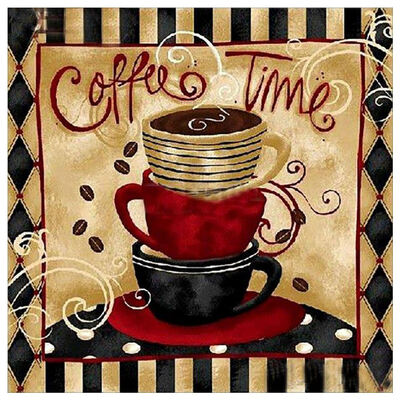 

UpperX Coffee Cups Drill Resin Ribbon Mosaic 5D Diy Embroidery Diamond Painting Cross Stitch Kits full wall sticker decorations