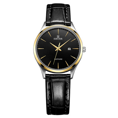 

According to wave (EBOHR) watch the city classic series of business simple black leather belt quartz male watch 56080230