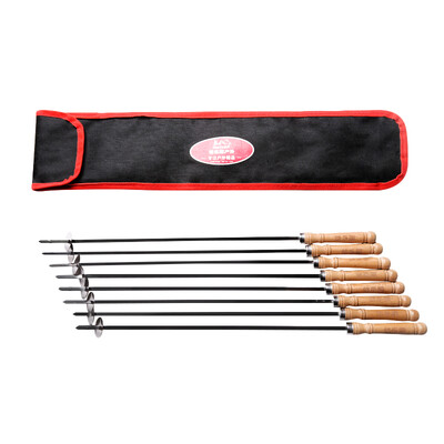 

Ulecamp Bakelite Grilled Stainless Steel Rough Barbecue Grill Barbecue Needle Accessories 8pcs