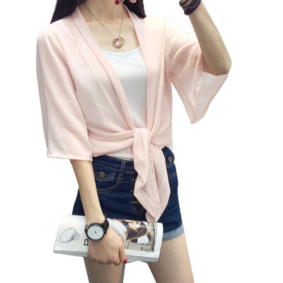 

Ultrathin Chiffon Capelet Women Shawl Beach Sun protection Joker Cardigan