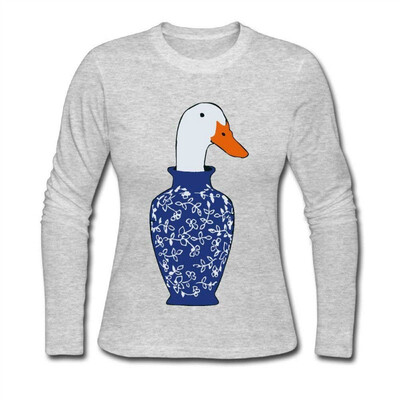 

Womens Vase Duck ComfortSoft Long-Sleeve T-Shirt Cotton Tee