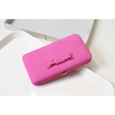 

Wallets Women Long Card Holde Bowknot Capacity Lunch Box Cellphone Pocket US