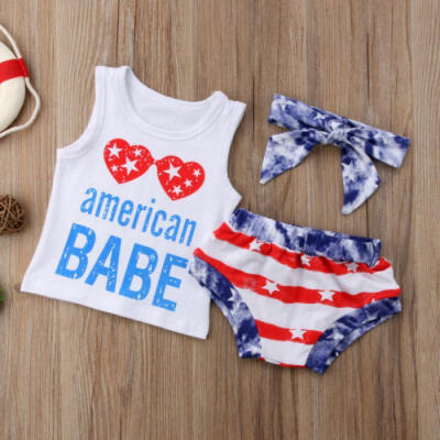 

Toddler Kids Baby Girls Summer Outfits Clothes Vest T-shirt TopsPants 3Pcs Sets