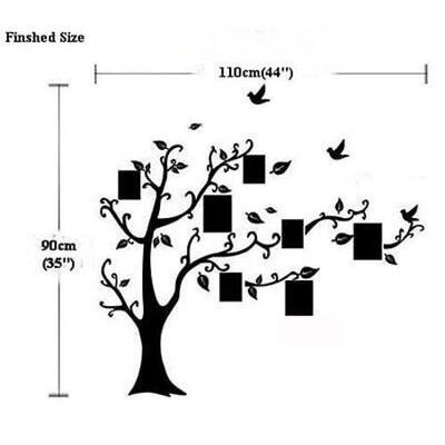 

Large Family Tree Birds Photo Frame Quotes Wall Stickers Art Decals Home Decor