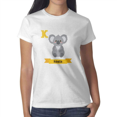 

Hey Koala Baby Koala Shirt Women White T-Shirt Cotton Leisure