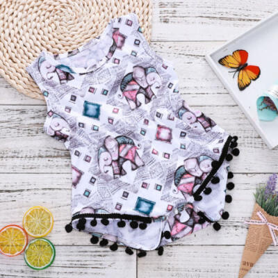 

Elephant Infant Baby Girls Romper Bodysuit Jumpsuit Clothes Outfit Sunsuit 0-18M