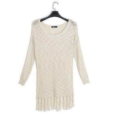 

Women Casual Loose Knit Long Batwing Sweatshirt Dress Pullover Ladies Sweater UK