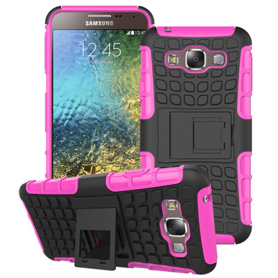 

Fivice Samsung E5 Case TPU anti-fall tire pattern back clip bracket phone case