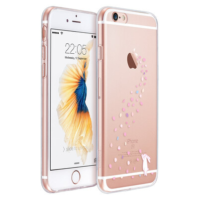 

Миллиард цветы (ESR) iPhone6 ​​Plus / 6с Плюс телефон оболочка / защитного рукав силикон мягкой оболочки сопротивления прозрачного падения Apple, кролик Что серия Huayu