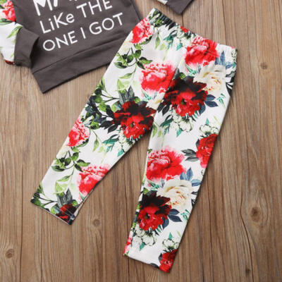 

3Pcs Infant Baby Kids Girls Floral Long Sleeve Tops Pants Outfits Set Clothes