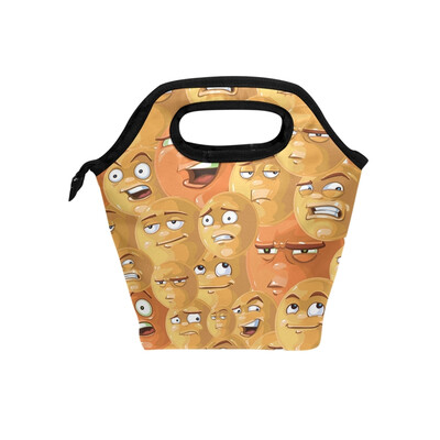 

Lunch Bag Tote Bag Yellow Emoji Expression Travel Picnic Organizer Lunch Holder Handbags Lunch Bag Box
