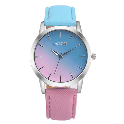 

OKTIME New Fashion Women Colorful Jelly Sports Quartz Leather Band Students Casual Wrist Watches