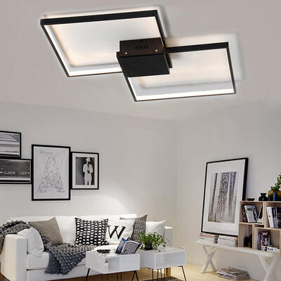

Modern Black LED Flush Mount Ceiling Light Square Combination Shape for Office Living Dining Room Bedrooms