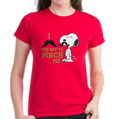 

CafePress - Snoopy - Mustache Your Not to Womens Dark T-Shirt - Womens Cotton T-Shirt