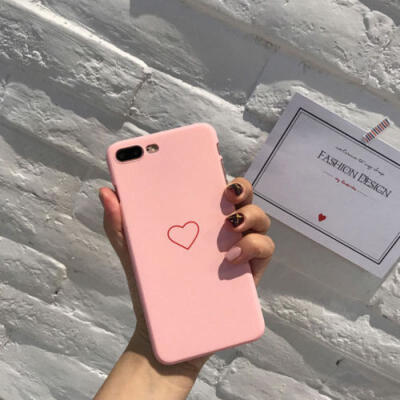 

Shockproof Heart Matte Hard PC Ultra Slim Case Cover For iPhone X 8 7 Plus 5 6S