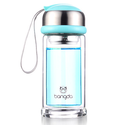

【Jingdong Supermarket】 Bangda with double-layer glass cup filter tea cup children's portable transparent tea cup yellow 220ml