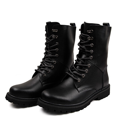 

Big Size Black Motorcycle Boots Mens Tactical Boots Leather Summer Waterproof Military Boots Combat Breathable Ankle Army Boot
